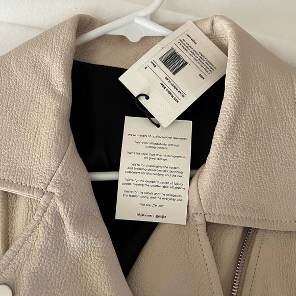 LTH JKT Kas Modern Biker Jacket in Blanc- NWT - Picture 4 of 10
